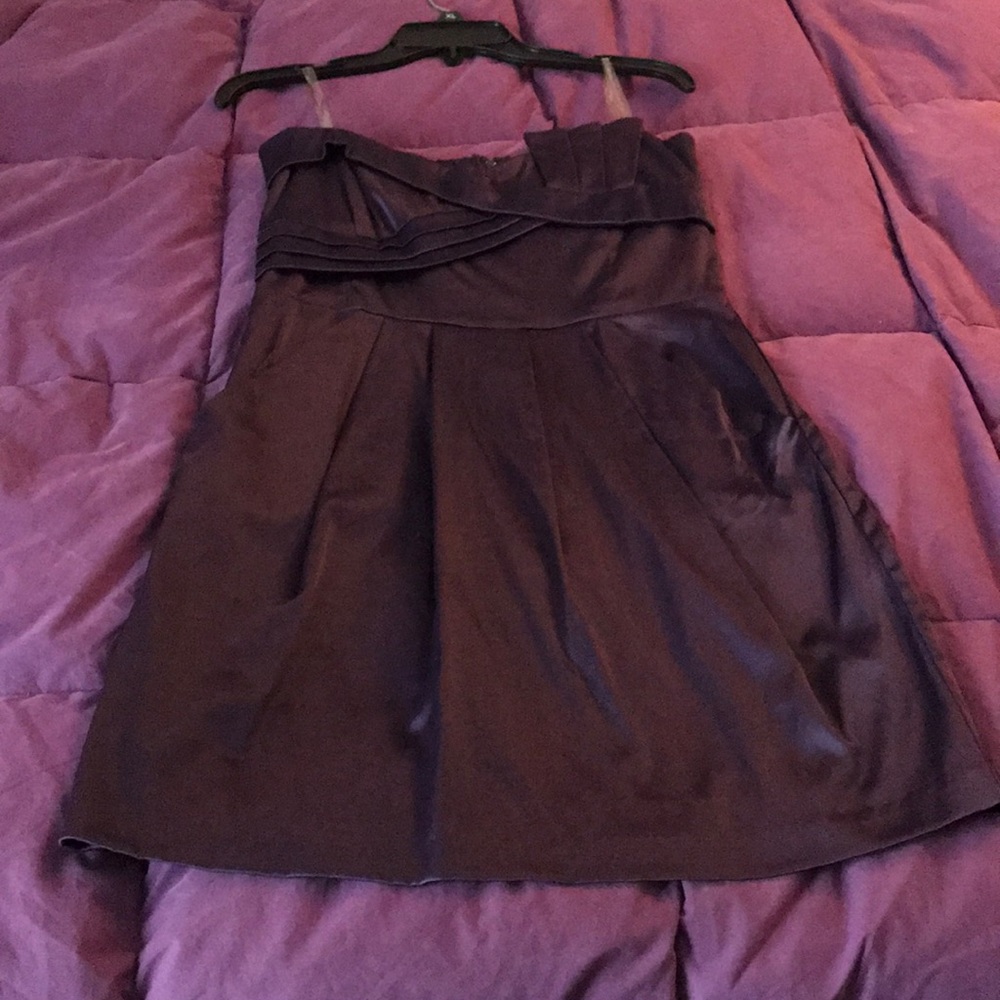 Strapless Purple Mini Dress